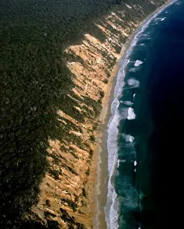 Queensland Coastal Scenery Prints: Aerial - Sand cliffs - Cooloolah Section