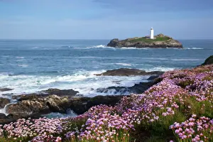 Godrevy Island and Lighthouse Print, Cornwall, UK