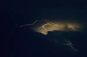 Thunderstorm Clouds Prints: Lightning at night
