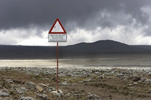 Sign giving information on the Ethiopian Wolf / Abyssinian Wolf / Simien Jackal / Simien Sign giving information on the Ethiopian Wolf / Abyssinian Wolf / Simien Jackal / Simien