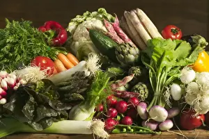 Fresh Produce Display Prints: Table full of Vegetables