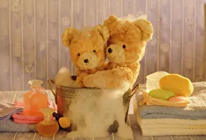Teddy Bear - x2 teddies at bathtime Teddy Bear - x2 teddies at bathtime
