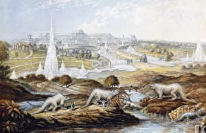 1854 Crystal Palace Dinosaurs by Baxter 1 1854 Crystal Palace Dinosaurs by Baxter 1