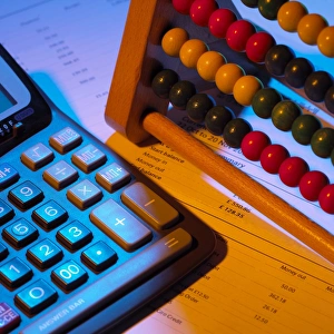Prints of Abacus and calculator Images Dated 2010 February: Abacus and calculator Print