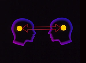 Abstract artwork of communication between 2 people Abstract artwork of communication between 2 people