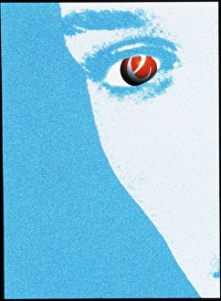 Abstract artwork of an ecstasy pill in an eye Abstract artwork of an ecstasy pill in an eye