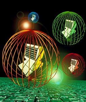 Abstract computer art depicting computer security Abstract computer art depicting computer security