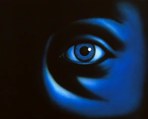 Abstract illustration of the human eye, at night Abstract illustration of the human eye, at night