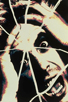 Abstract image of man with shattered personality Abstract image of man with shattered personality