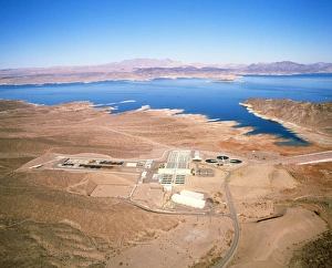 Aerial view of a desalination plant on Lake Mead Aerial view of a desalination plant on Lake Mead