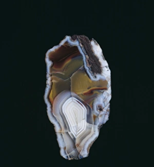 Images Dated 4th July 2012: Agate Print, Section through a specimen from Middlefield, Scotland