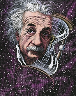 Albert Einstein Print: A portrait of the German physicist