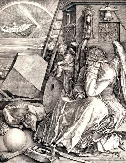 Albrecht Durer Prints: Melencolia I Print, a woodcut by Albrecht Durer