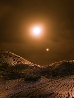 Binary Star System Prints: Alien planetary surface