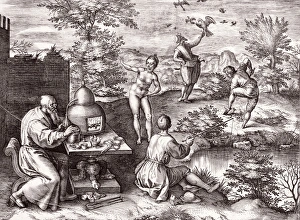 17th Century Art Prints: Allegory of the elements, 17th century