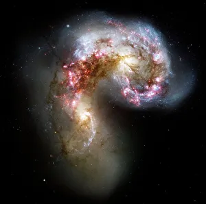 Antennae colliding galaxies, Hubble image Antennae colliding galaxies, Hubble image