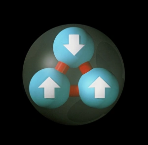 Art of a neutron showing constituent quarks Art of a neutron showing constituent quarks
