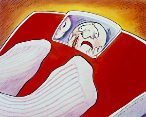 Artists depiction of fear of weight gain Artists depiction of fear of weight gain