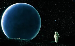 Artists impression of Armstrong walking on Moon Artists impression of Armstrong walking on Moon