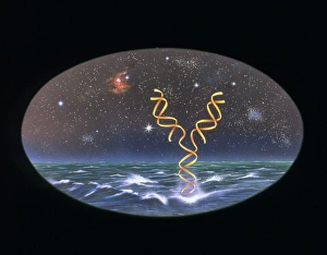 Artists impression of the origin of life on Earth Artists impression of the origin of life on Earth