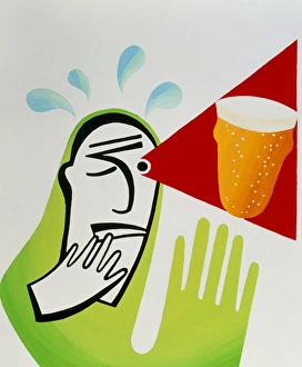 Artwork of an alcoholic imagining a glass of beer Artwork of an alcoholic imagining a glass of beer