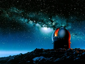 Artwork based on Mauna Kea of a telescope dome Artwork based on Mauna Kea of a telescope dome