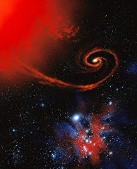 Artwork: binary star system containing black hole Artwork: binary star system containing black hole