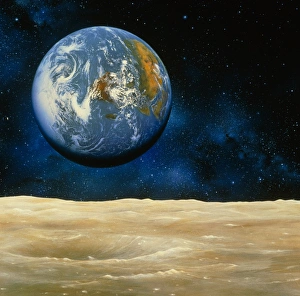 Artwork of the Earth as seen from the Moon Artwork of the Earth as seen from the Moon