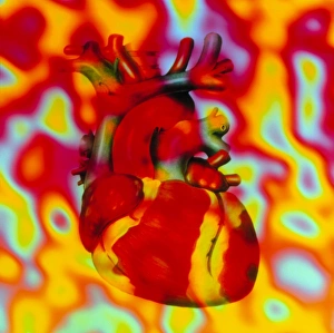 Artwork of human heart with abstract colours Artwork of human heart with abstract colours