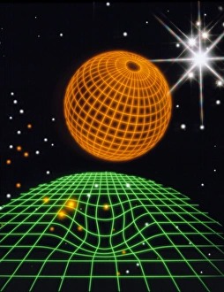 Artwork illustrating the concept of warped space Artwork illustrating the concept of warped space