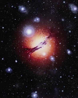 Cosmology Pictures Prints: Artwork showing active galaxy Centaurus A