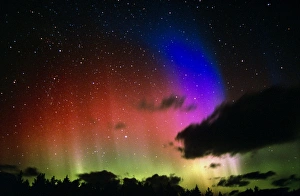 Aurora Borealis display with clouds Aurora Borealis display with clouds