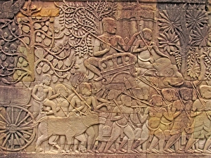 Ancient Khmer Architecture Prints: Bas-relief