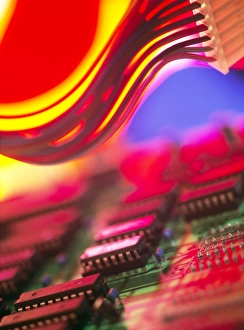 Print Circuit Board with Mounted Microchips