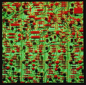 Circuit board showing its electronic components Circuit board showing its electronic components