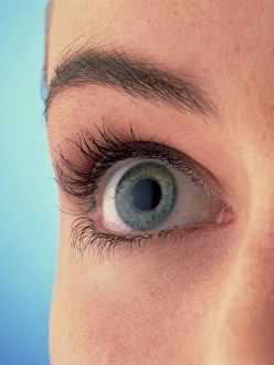 Close-up of a womans blue eye (front view) Close-up of a womans blue eye (front view)