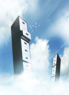 Data Storage Solutions Prints: Cloud computing, conceptual artwork F005 / 0184