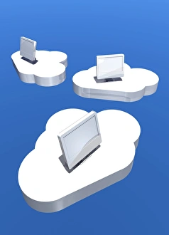 Cloud Computing Concept Prints: Cloud computing, conceptual artwork F006 / 8949