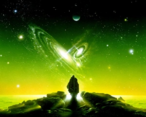 Colliding galaxies seen from an alien planet Colliding galaxies seen from an alien planet