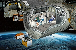 Images Dated 31st March 2012: Columbus Module ISS Print