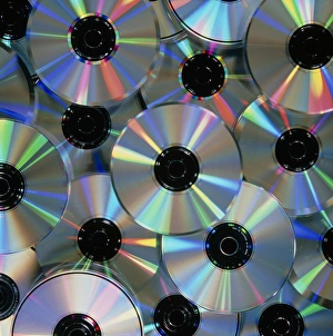 Compact discs with light interference patterns Compact discs with light interference patterns