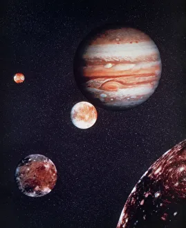 Composite image of Jupiter & four of its moons Composite image of Jupiter & four of its moons