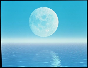 Computer art of Moon over water (tidal effects) Computer art of Moon over water (tidal effects)