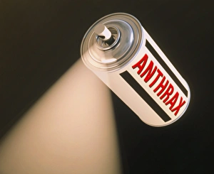 Computer artwork of an anthrax aerosol spray can Computer artwork of an anthrax aerosol spray can
