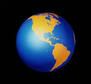 Computer artwork of whole Earth showing Americas Computer artwork of whole Earth showing Americas