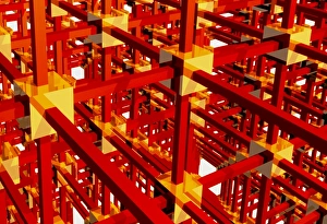 Abstract Computer Art Prints: Computer artwork of a grid or network