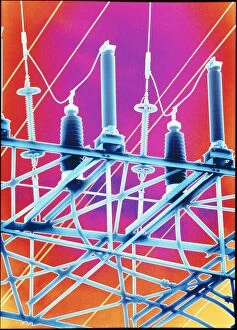 Images Dated 28th May 1997: Computer artwork of high-voltage power lines
