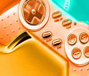 Computer artwork of a Sony playstation gamepad Computer artwork of a Sony playstation gamepad
