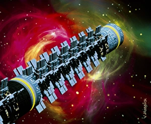 Spacecraft Illustration Prints: Computer artwork of a spaceship