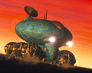 Mars Rover Prints: Computer artwork of a vehicle on Mars